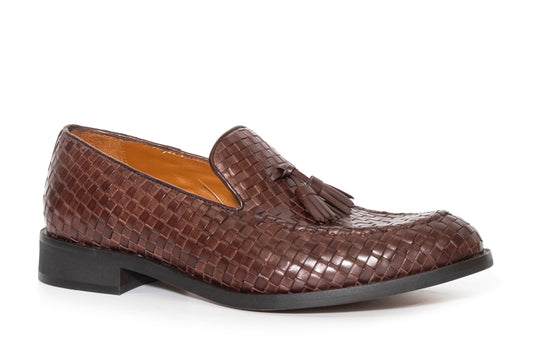 Mocassino Uomo Pelle Intrecciata